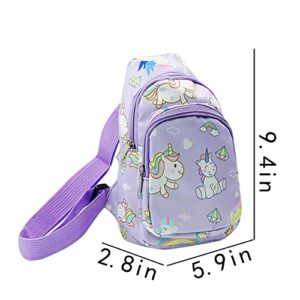 ANKOMINA Small Sling Bag Unicorn Dinosaur Shoulder Chest Crossbody Backpack Daypack for Outdoor,Travel,Hiking