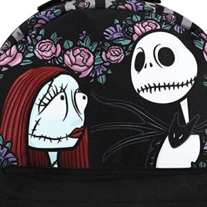 Jack & Sally Nightmare Before Christmas Movie Floral Mix Block Backpack