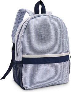 gfu toddler backpack, seersucker gingham kids backpack for boys and girls, preschool kids backpack, lightweight schoolbag for child, large