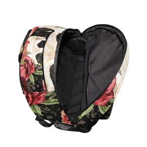 Gothic Skull Rose Flower Backpacks College School Bag Shoulder Casual Travel Daypack Hiking Camping