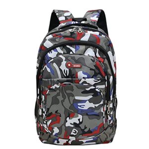 synergy shipping solutions universal/unisex fashionable backpack – colorful multi cam design – lightweight & durable with capacity to hold books, laptops, sports & outdoor items, large capacity