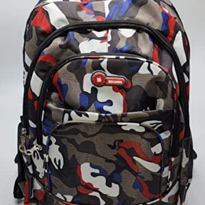 Synergy Shipping Solutions Universal/Unisex Fashionable Backpack - Colorful Multi Cam Design - Lightweight & Durable with Capacity to Hold Books, Laptops, Sports & Outdoor Items, Large Capacity