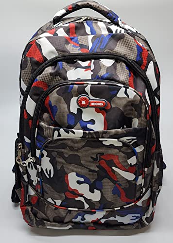 Synergy Shipping Solutions Universal/Unisex Fashionable Backpack - Colorful Multi Cam Design - Lightweight & Durable with Capacity to Hold Books, Laptops, Sports & Outdoor Items, Large Capacity