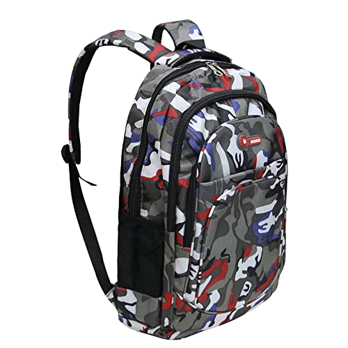 Synergy Shipping Solutions Universal/Unisex Fashionable Backpack - Colorful Multi Cam Design - Lightweight & Durable with Capacity to Hold Books, Laptops, Sports & Outdoor Items, Large Capacity