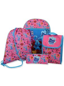nickelodeon blue’s clues & you girls 16″ backpack 5 piece school set (one size, pink)