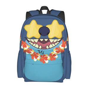 anime backpack for girls & boys, canvas casual fashion 3d print laptop bag large 17 inch backpack,blue grey