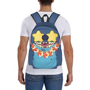 Anime Backpack for Girls & Boys, Canvas Casual Fashion 3D Print Laptop Bag Large 17 Inch Backpack,Blue Grey