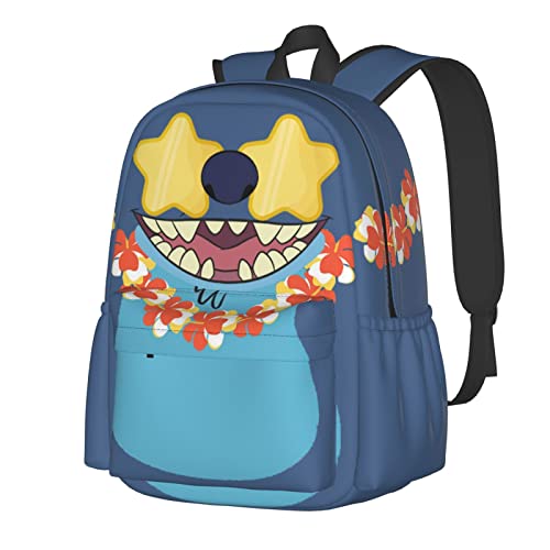 Anime Backpack for Girls & Boys, Canvas Casual Fashion 3D Print Laptop Bag Large 17 Inch Backpack,Blue Grey