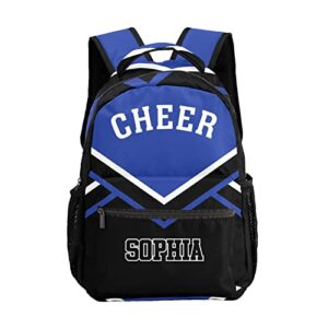 personalized cheer blue cheerleader custom backpack waterproof multifunctional daypack with name gift