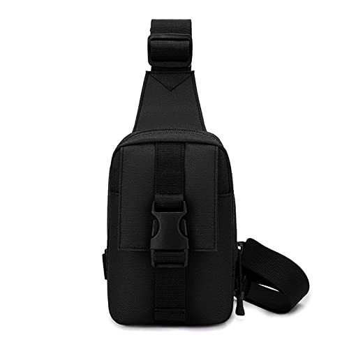 Long Keeper Small Sling Bag Crossbody Bag Men Lightweight Chest Backpack Shoulder Bags for Hiking Cycling Traveling Running (Black)