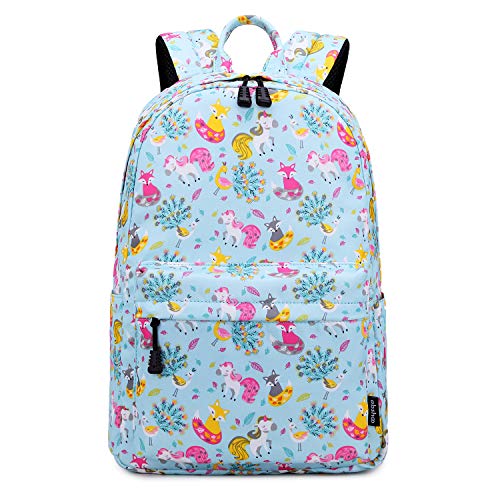 Abshoo Lightweight Cute Unicorn Backpacks For School Kids Girls Backpack With Lunch Bag (Set Unicorn and Fox Blue)