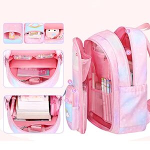 Godchoices Rainbow Backpack for Girls, Large Capacity School Laptop Backpacks Preschool Kindergarten Bookbag Casual Travel Backpack