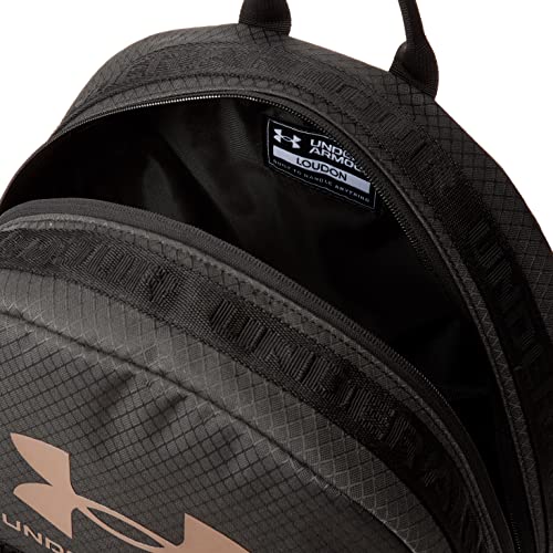 Under Armour Loudon Ripstop Backpack, (003) Black/Black/Metallic Light Copper, One Size Fits All