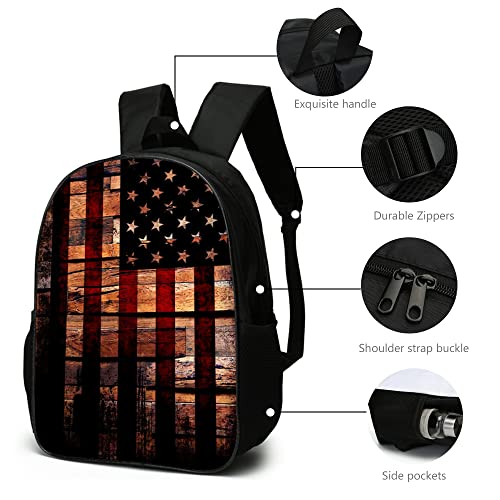 American Flag Backpack Large Capacity Laptop Backpack Travel Bag for Boys Girls 16 Inches