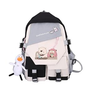 tkbaso anime anya forger backpack cosplay bag kawaii backpack laptop bag with pendant pink (8)