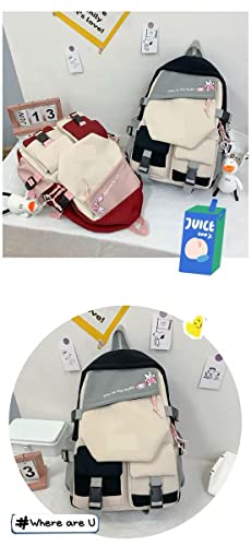 TKBASO Anime Anya Forger Backpack Cosplay Bag Kawaii Backpack Laptop Bag With Pendant Pink (8)