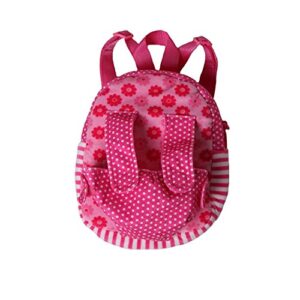 baby whitney pink daisy patchwork plush velour doll carrier toy backpack (small – recommended up to 13″ doll)