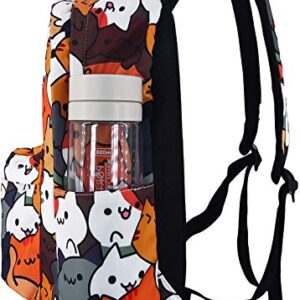 Roffatide Game Neko Atsume Anime Laptop Backpack Cute Cat School Bag Cartoon Printed Daypack