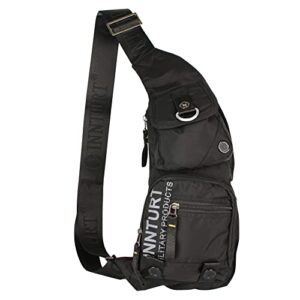 kawei knight sling bag small backpack crossbody shoulder bag sling pack black