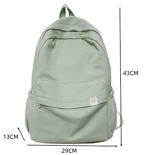 HZXMYSI Backpack for School, Sage Green Aesthetic Rucksack Back to School Supplies Large Capacity School Bag for Teen Girls (Green)