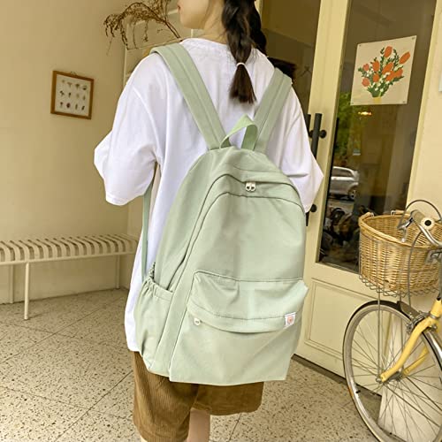 HZXMYSI Backpack for School, Sage Green Aesthetic Rucksack Back to School Supplies Large Capacity School Bag for Teen Girls (Green)