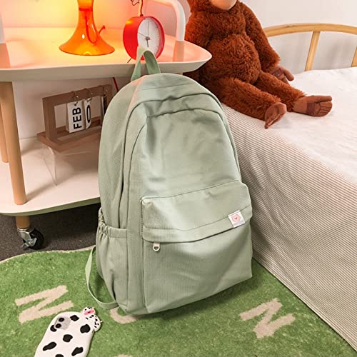 HZXMYSI Backpack for School, Sage Green Aesthetic Rucksack Back to School Supplies Large Capacity School Bag for Teen Girls (Green)