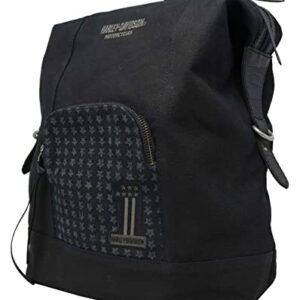 Harley-Davidson Women's Uno Stars Distressed Cotton Denim Backpack - Black