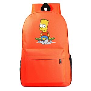 sazao teen the simpsons bookbag lightweight school backpack travel laptop backpack durable high school daypack for boys, orange, one size