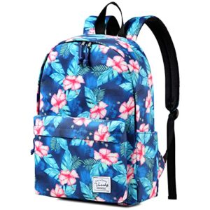 vaschy backpack for women, water resistant high school girls bookbag travel backpack for teens with water bottle pockets