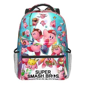 kir-by unisex laptops backpack bookbag for boys girls 3d printed knapsack school bag