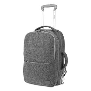 j world new york rover carry-on backpack w/wheels. rolling laptop, grey, one size
