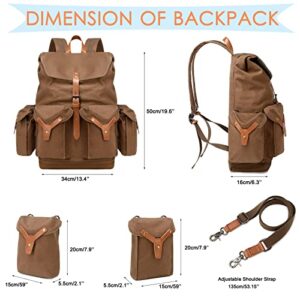 G-FAVOR Travel Backpack for Men Women, 40L Extra Large Canvas Backpack High Density Detachable Rucksack Daypack Weekender Bag for Outdoor Hiking Camping School