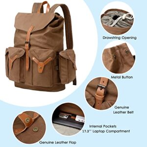 G-FAVOR Travel Backpack for Men Women, 40L Extra Large Canvas Backpack High Density Detachable Rucksack Daypack Weekender Bag for Outdoor Hiking Camping School