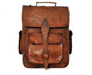handmade genuine leather backpacks laptop computer bag for men women gift for him her