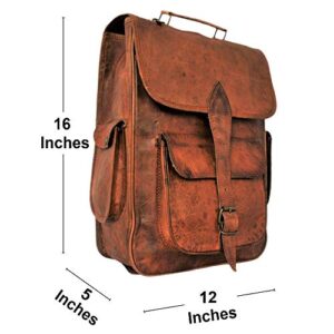 Handmade Genuine Leather Backpacks Laptop Computer Bag for Men Women Gift for Him Her