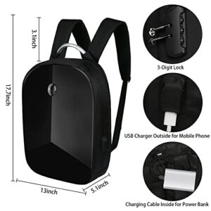 Laptop Backpack ,Men Hard Shell Backpack Business Bag With USB Charging Port Fit 15.6 inch Laptop (Black)