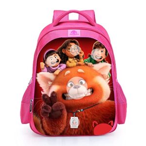 eybunll tur red backpack meilin cartoon lightweight travel bag bookbag for boy girls