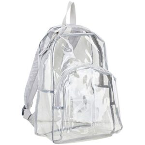 eastsport clear dome backpack with adjustable printed padded straps – gray/static dots print one_size