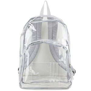 Eastsport Clear Dome Backpack with Adjustable Printed Padded Straps - Gray/Static Dots Print One_Size