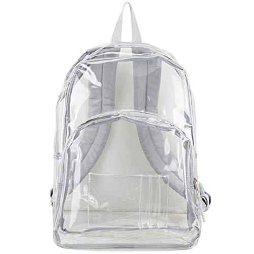 Eastsport Clear Dome Backpack with Adjustable Printed Padded Straps - Gray/Static Dots Print One_Size