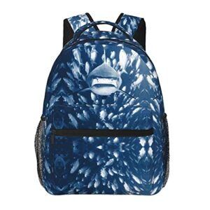 rhying shark school backpack schoolbag bookbag for teens boys girls small daypack