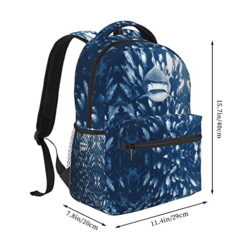 rhying Shark School Backpack schoolbag Bookbag for teens boys girls small daypack