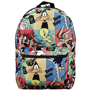 looney tunes classic cartoon characters tile print laptop backpack