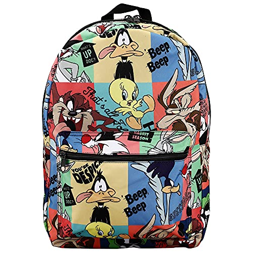 Looney Tunes Classic Cartoon Characters Tile Print Laptop Backpack