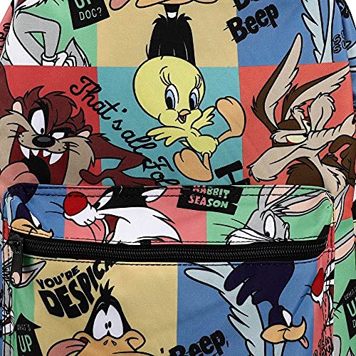 Looney Tunes Classic Cartoon Characters Tile Print Laptop Backpack