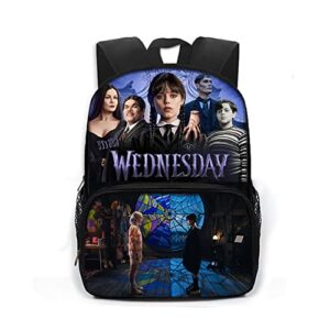 fedtoku wednesday addams backpack nevermore schoolbag bookbags casual daypack laptop travel backpacks for boys girls (color 11, one size)