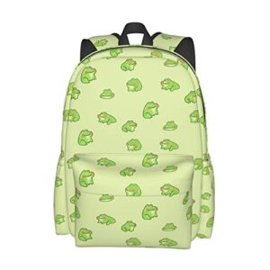qwalnely frog backpack school bookbag laptop durable waterproof adjustable backpacks for girls women & boys men
