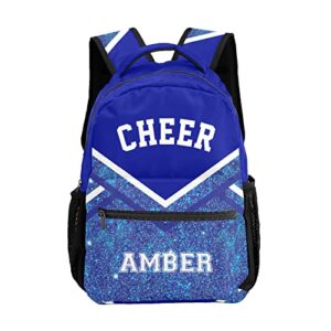 sunfancycustom cheer cheerleaders blue backpack personalized daypack laptop travel hiking bag with name