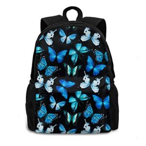 jasmoder blue watercolor butterfly y2k laptop pack travel school college backpack for teen boys girls