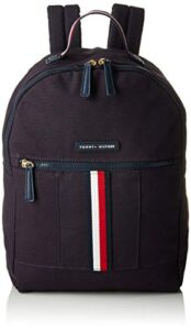 tommy hilfiger unisex adults for women th flag canvas backpack, tommy navy, one size us